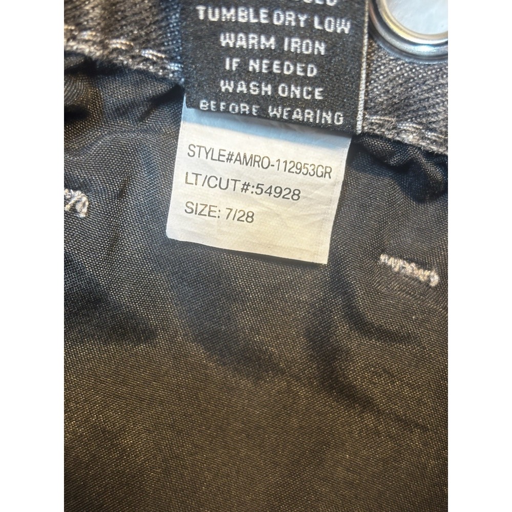 NWT Ashley Mason Premium Jeans Women's Grommets 7/28 Gray High Rise‎ Straight - Picture 13 of 16